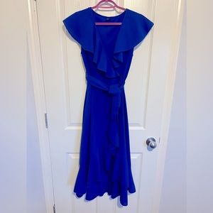 Royal Blue Tie-Front Dress - Size 6/Medium